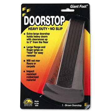Master Caster® Giant Foot Doorstop, No-slip Rubber Wedge, 3.5w X 6.75d X 2h, Brown freeshipping - TVN Wholesale